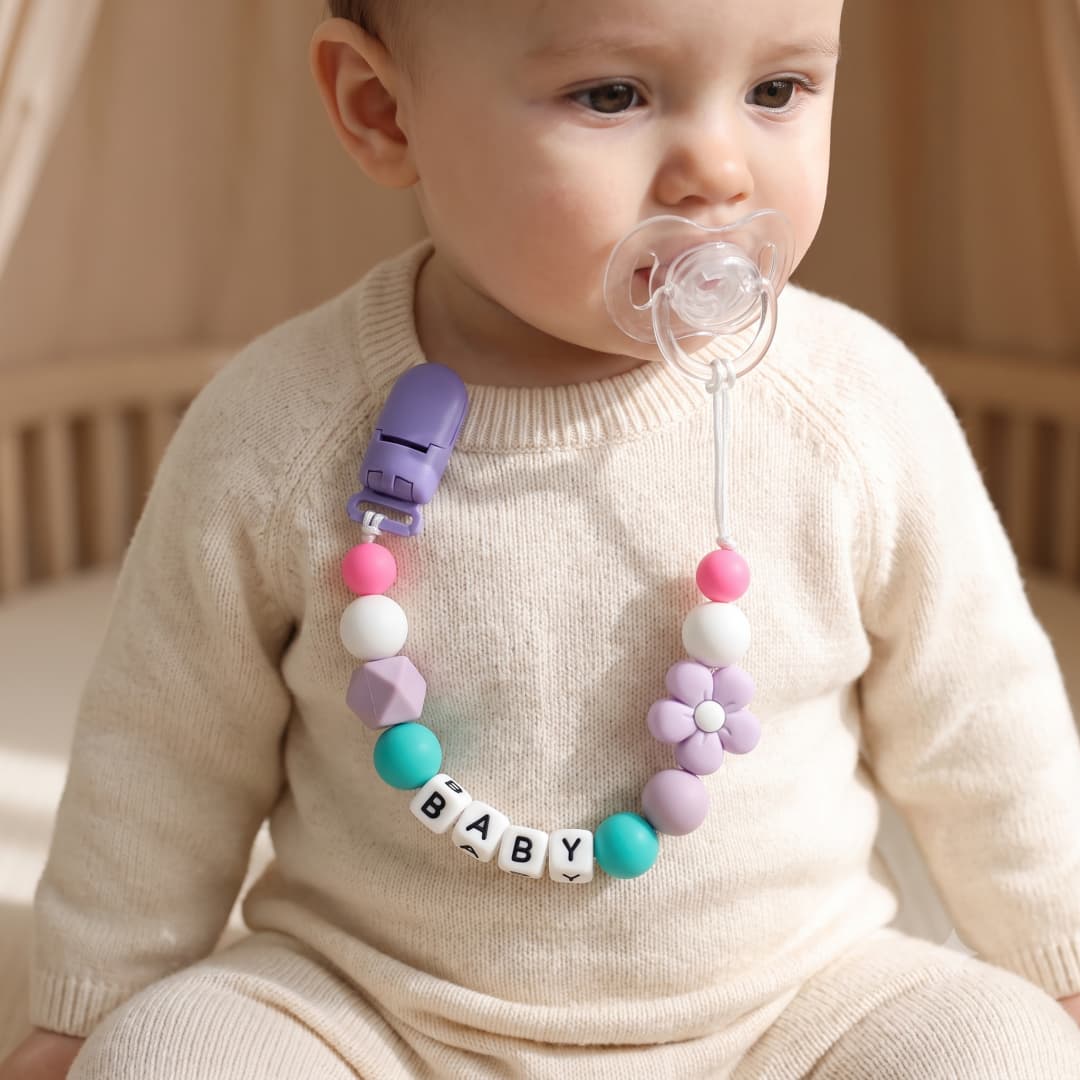 Party Games Baby Shower - Personalized Pacifier Clip Custom Name Baby