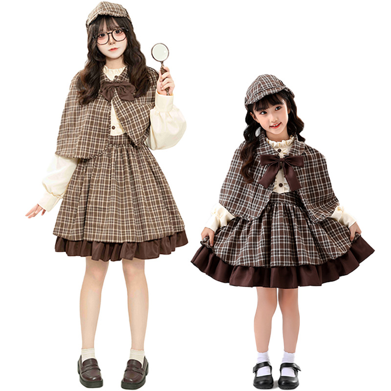 Kids Party Games - New cosplay detective Sherlock Holmes parent-child
