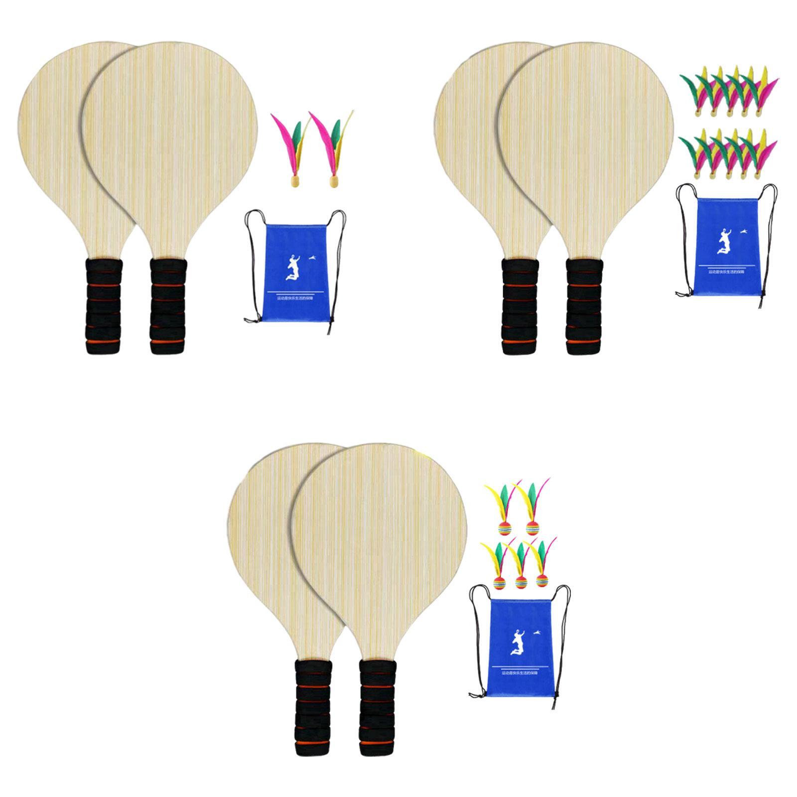 2Pcs Wood Badminton Paddle Set - Badminton Set Garden review and price