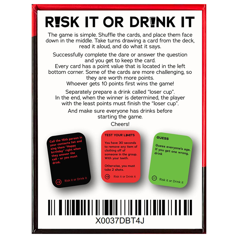 Risk It Or Drink It Fun Party  - Party Games Questions For Adults review and price