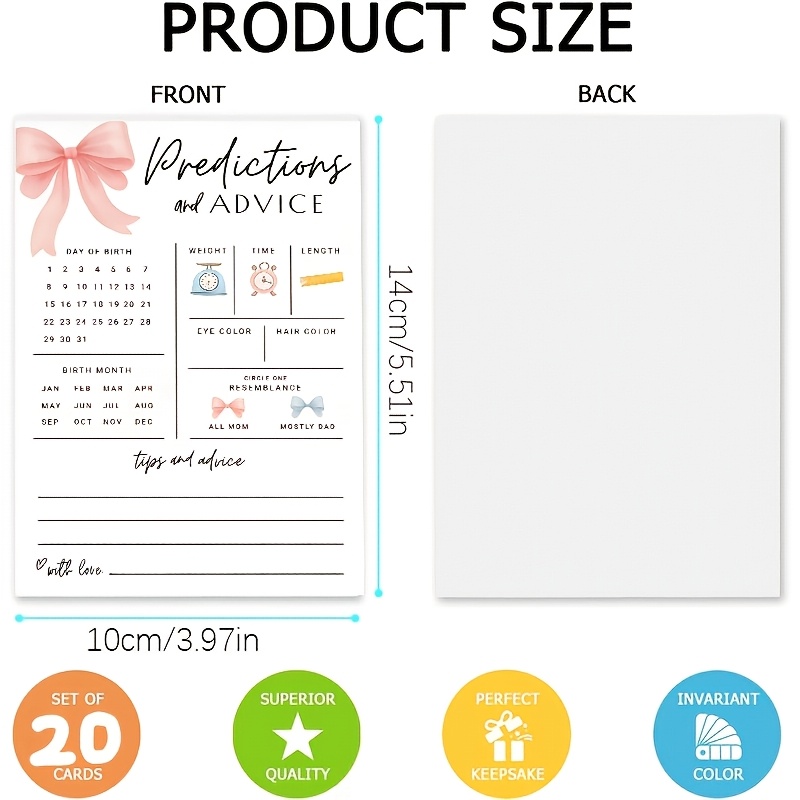 20PCS Baby Prediction and Sugg - Party Games Baby Shower review and price