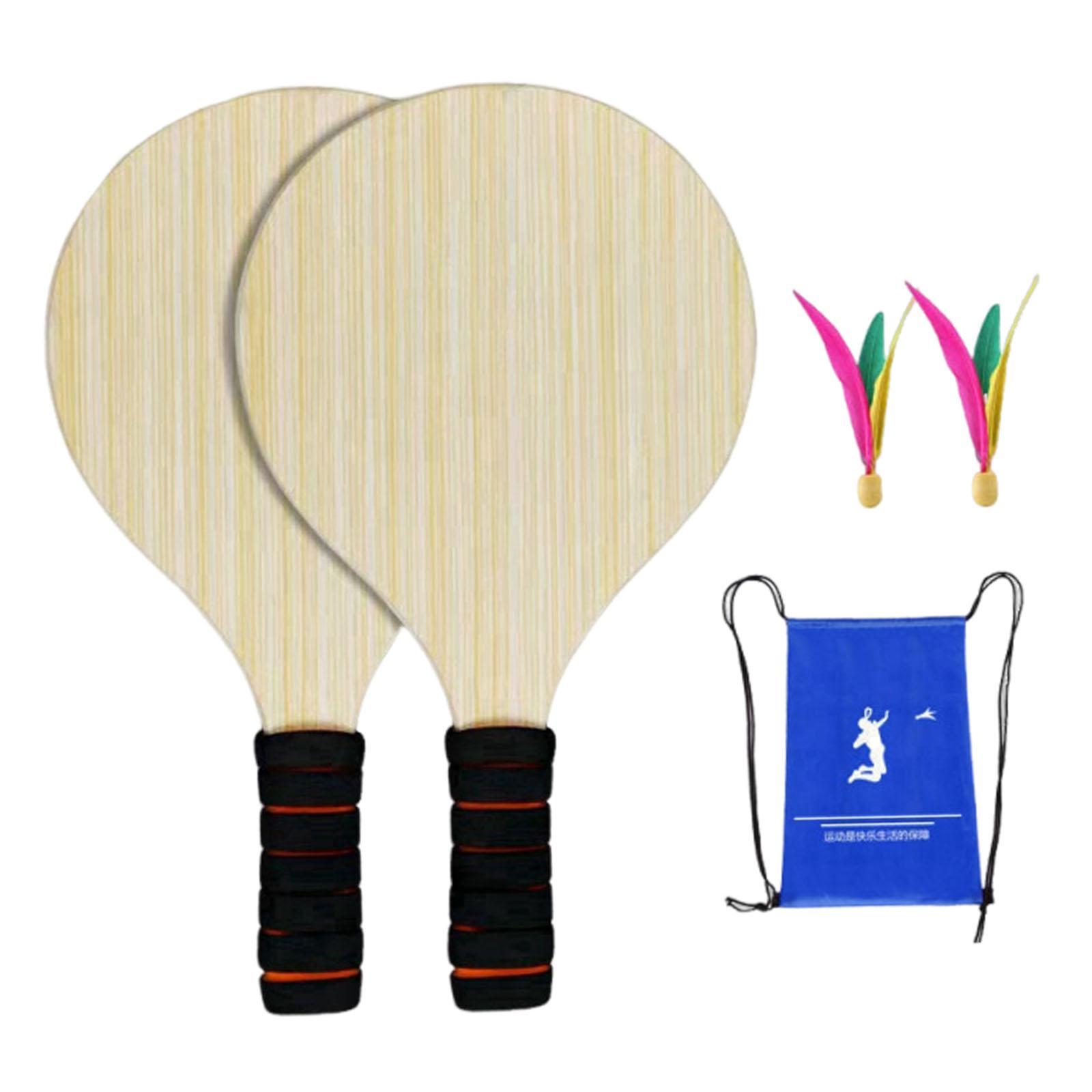 2 Pieces Wood Badminton Paddle - Badminton Set Garden review and price