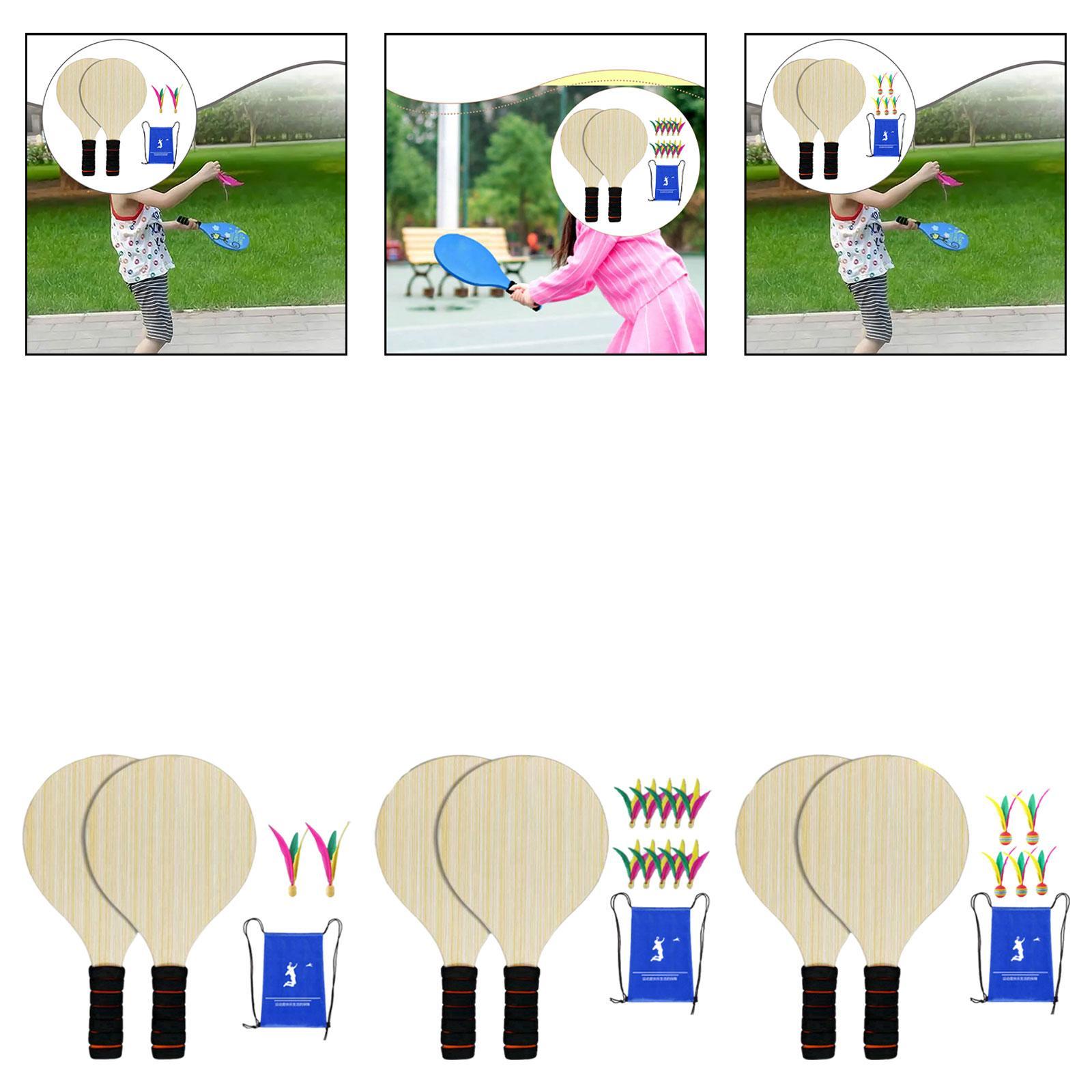 2 Pieces Wood Badminton Paddle - Badminton Set Garden review and price