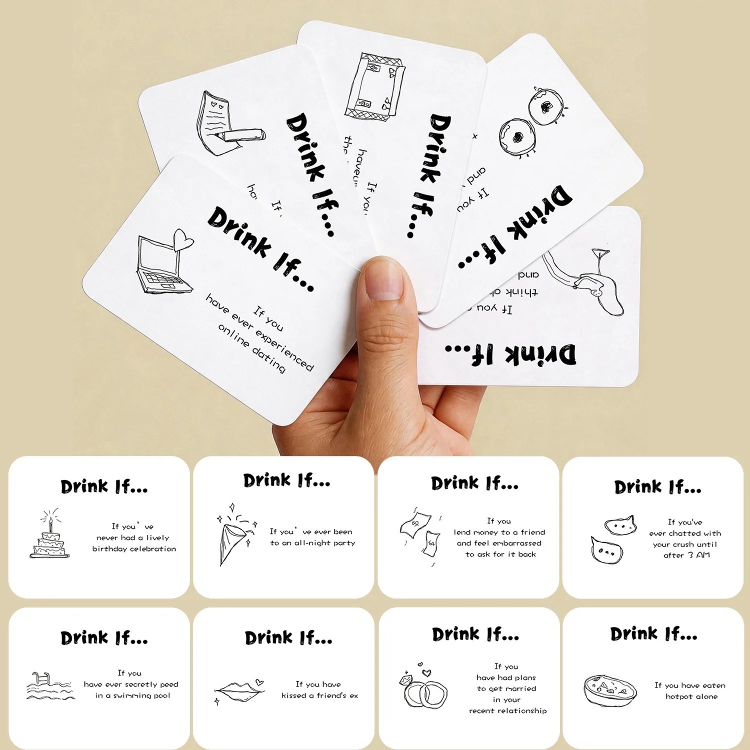 Drink If Game Cards Fun Party  - Party Games Questions For Adults review and price